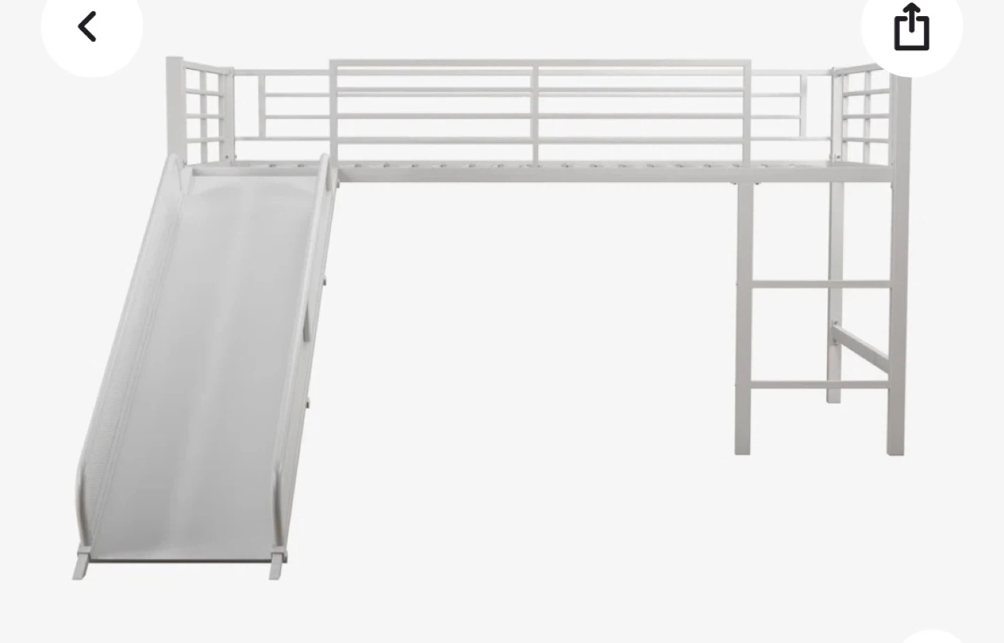 Eliud Kids Twin Loft Bed with Slide - White - photo 5