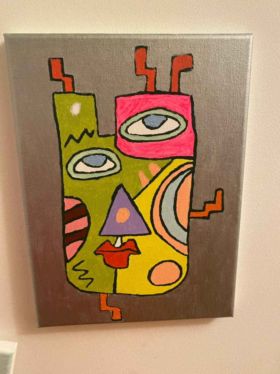 Abstract Character Painting on Canvas