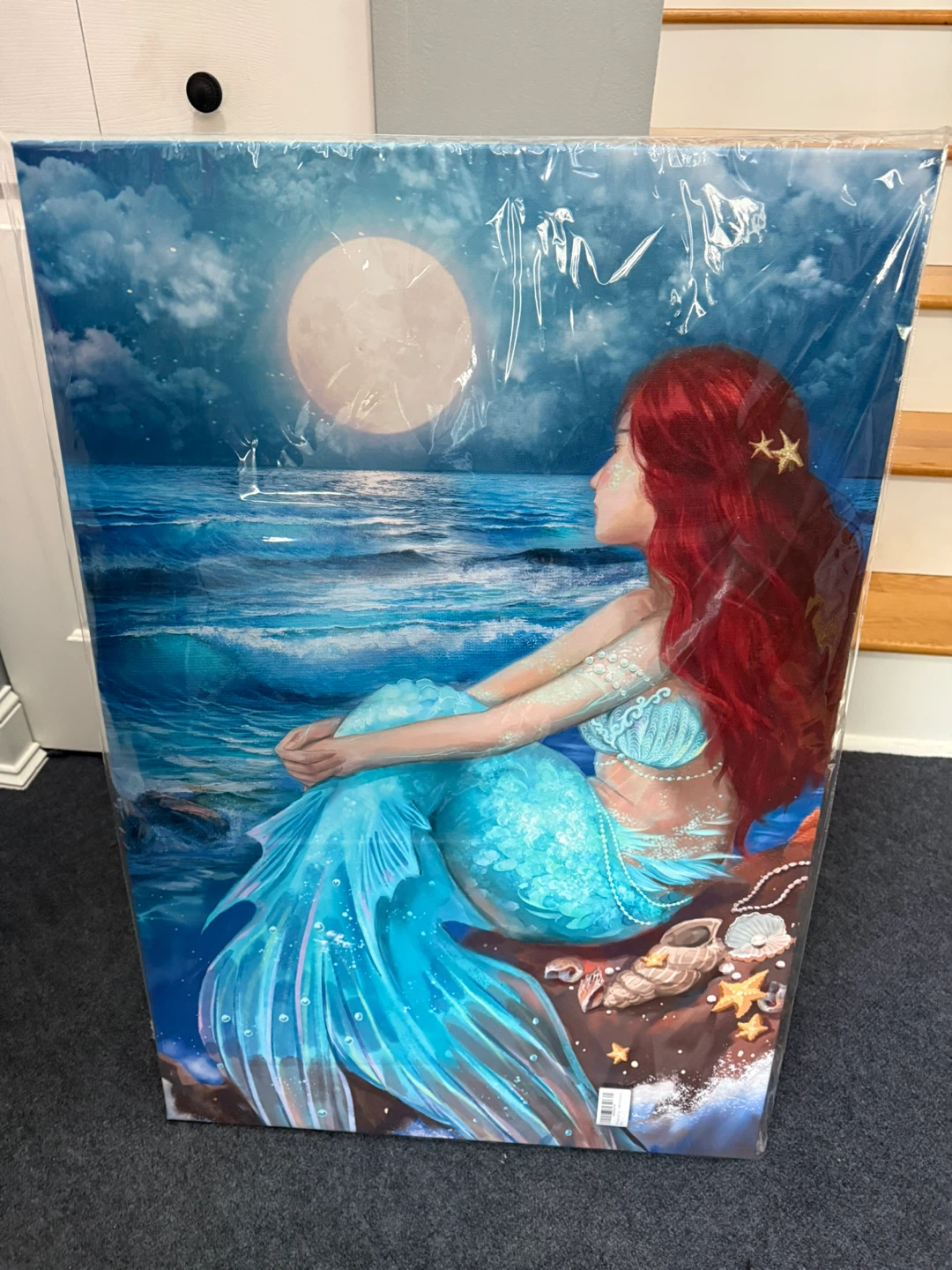 SDYA Aesthetic Mermaid Moon Night Canvas Print 24" x 36"