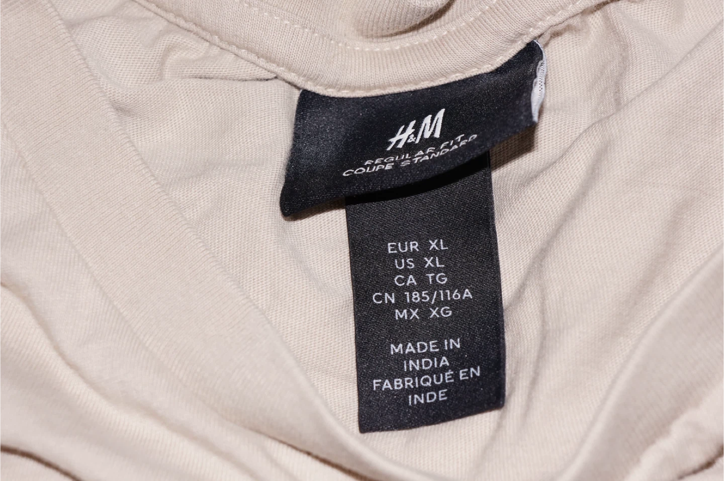 H&M Regular Fit T-Shirt - XL - Beige - photo 4