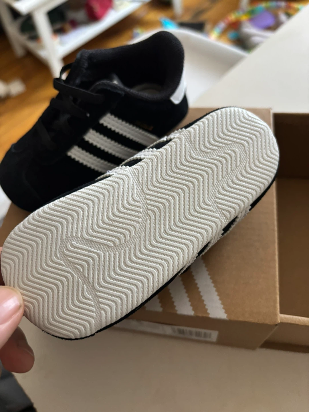 Adidas Gazelle Crib Shoes - Black/White - photo 5