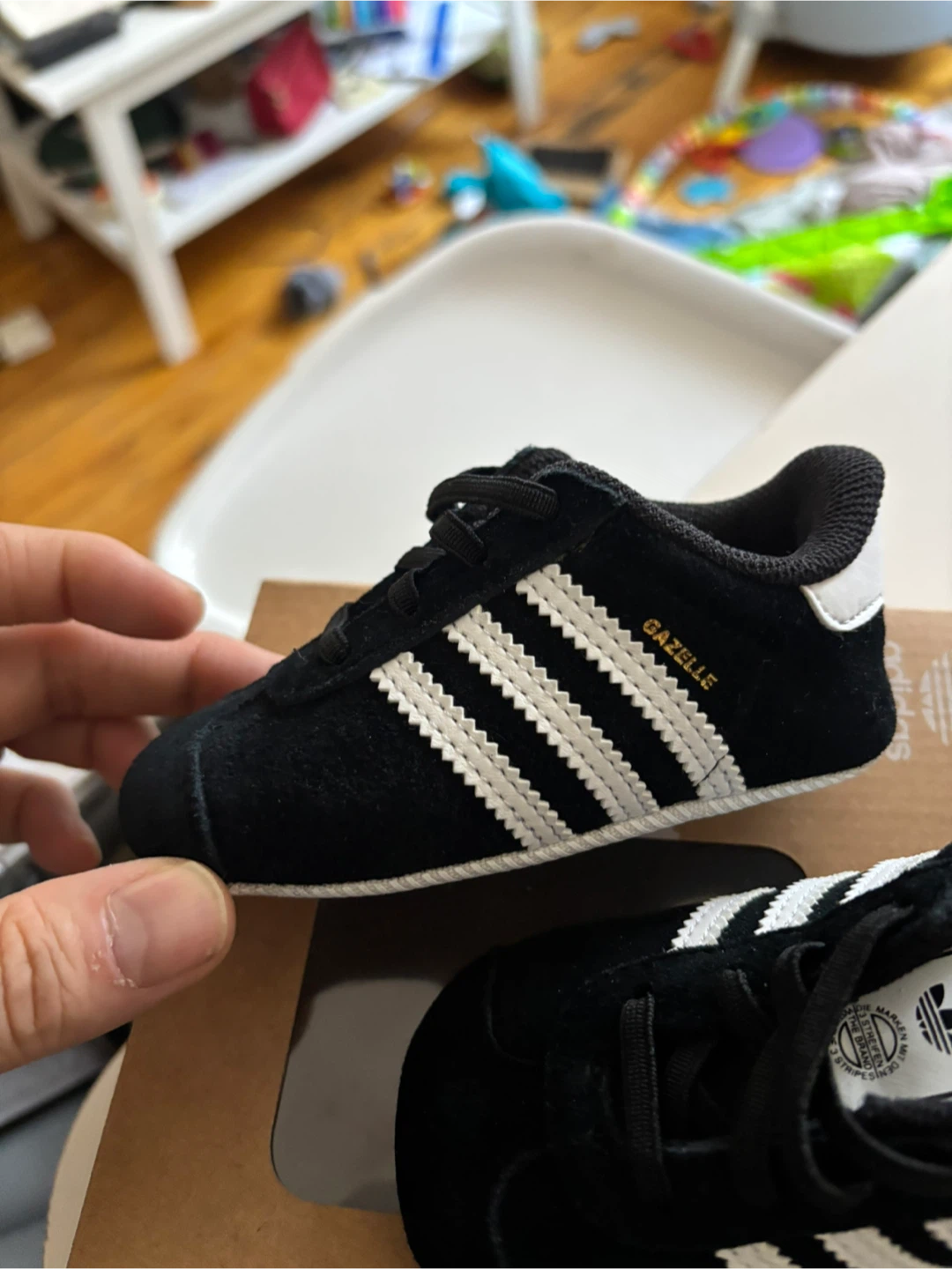 Adidas Gazelle Crib Shoes - Black/White - photo 4