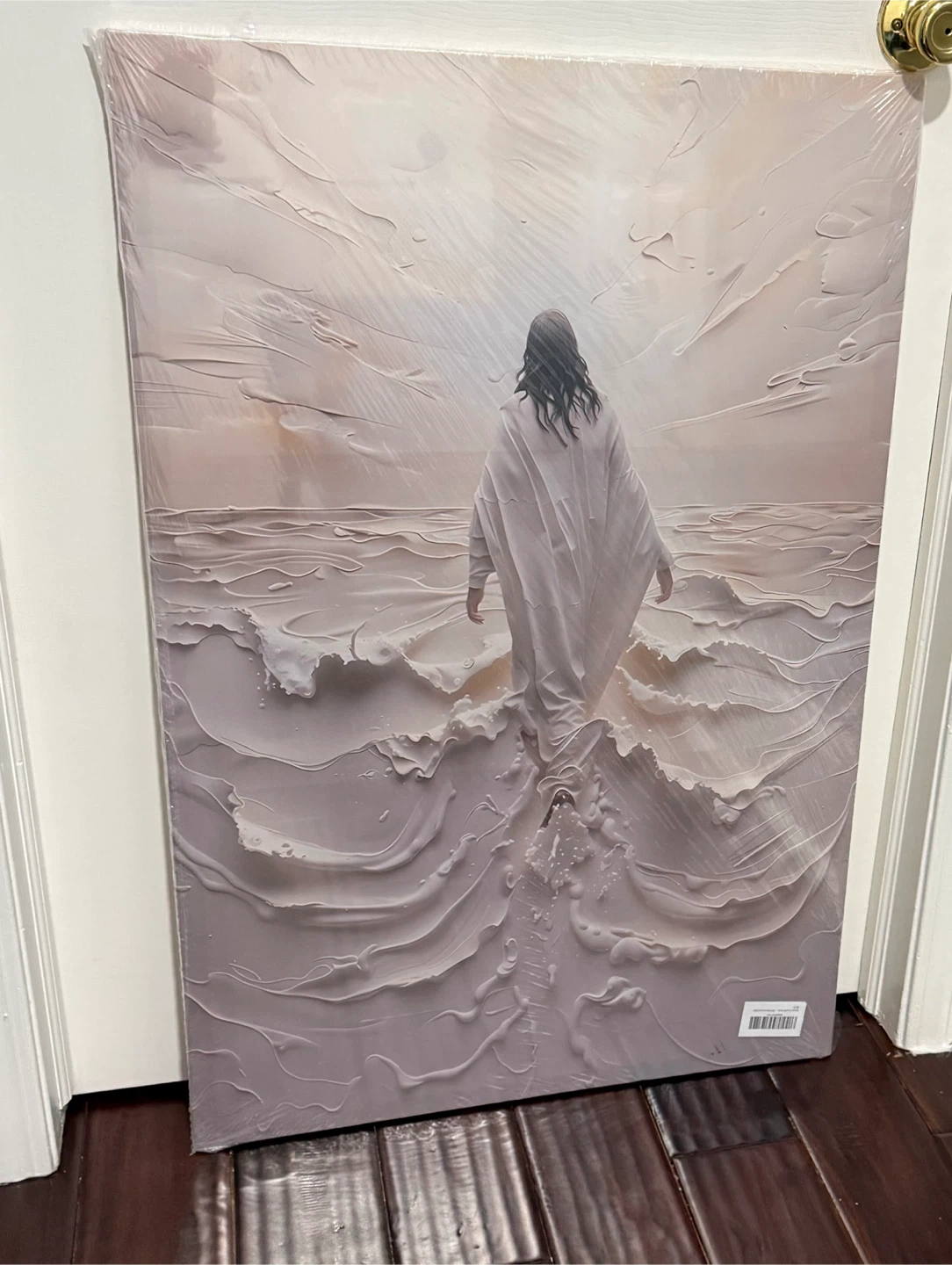Abstract Jesus Walking on Water Canvas Wall Art 36"x24"