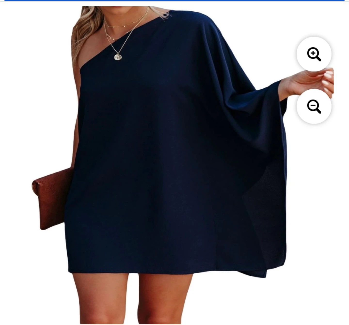Navy One-Shoulder Dress
