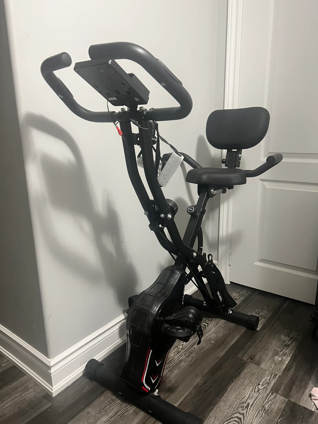 KALWOL Folding Exercise Bike with Media Holder