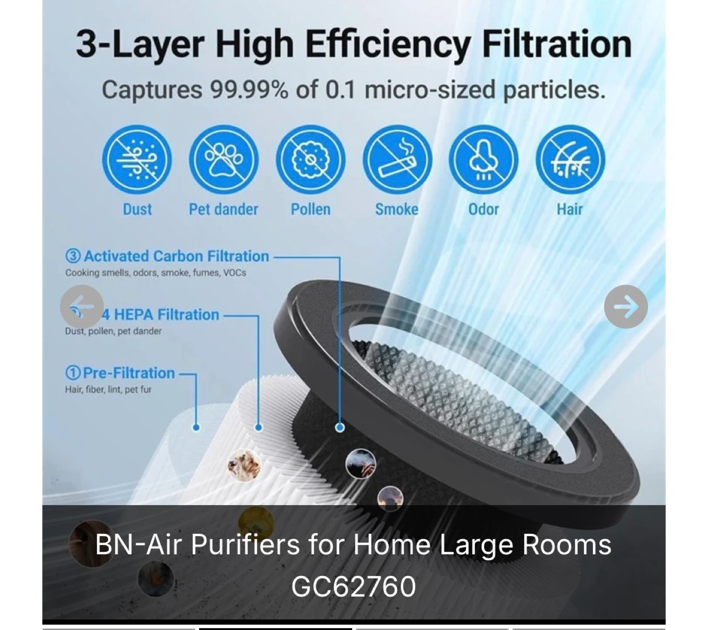 Cobrectal Air Purifier GC62760 for Home Large Rooms - photo 2