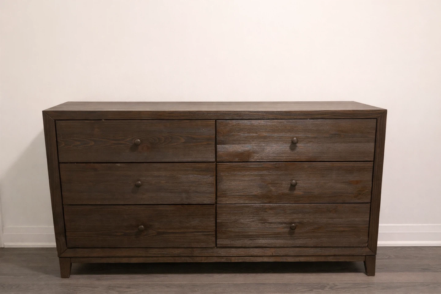 Dark Wood Six-Drawer Dresser