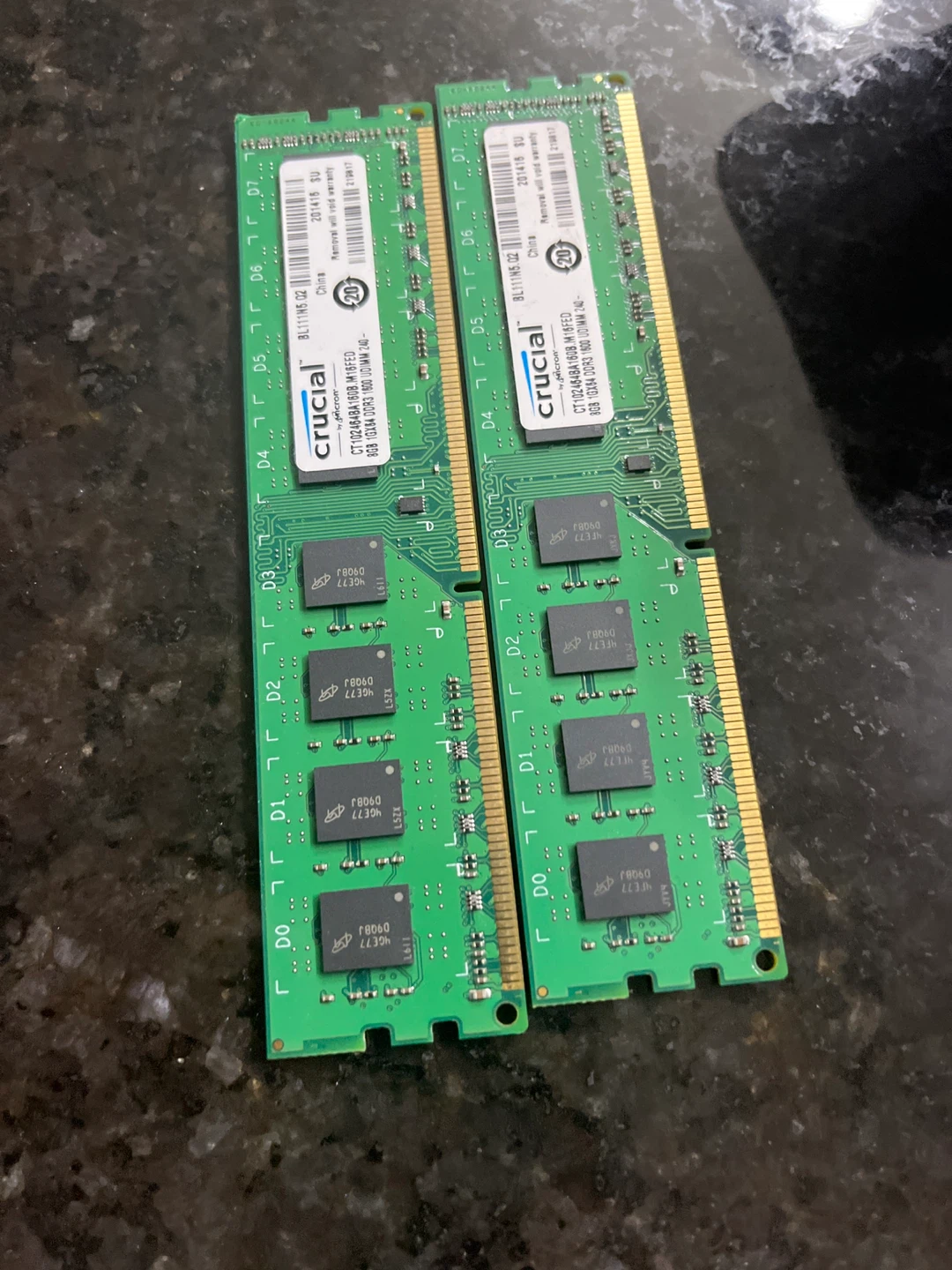 Crucial CT102464BA160B 8GB DDR3 RAM Sticks (2x)