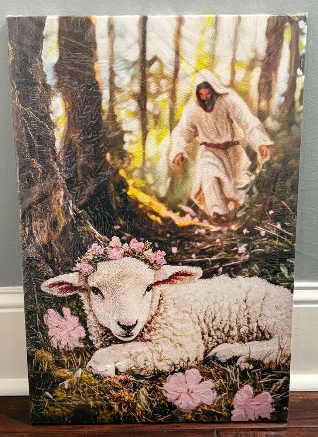 Jesus and Lamb Canvas Wall Art 16x24