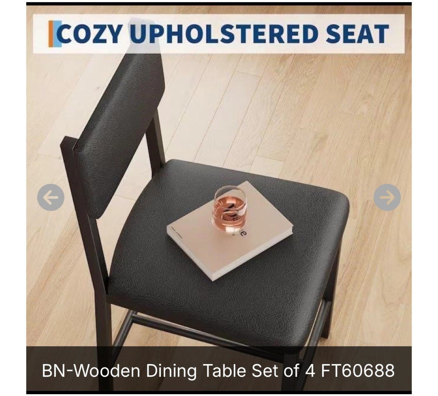 BN Wooden Dining Table Set with 4 Chairs and Bench - photo 4