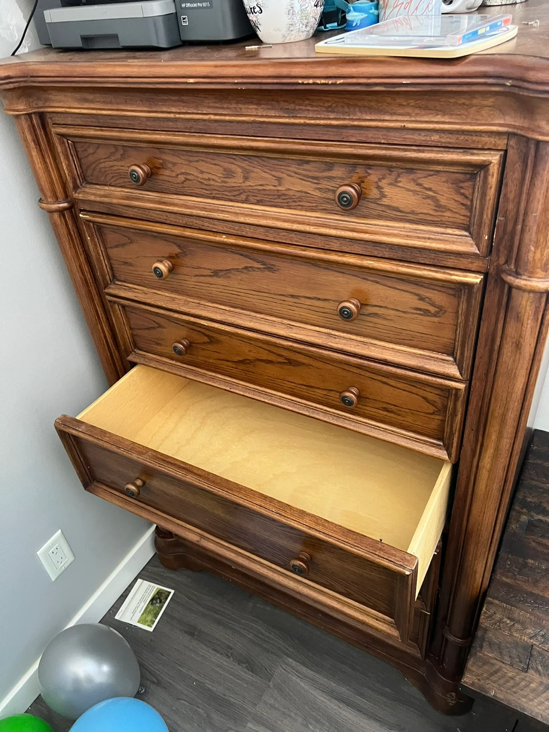 Wooden Dresser with 5 Drawers - photo 2