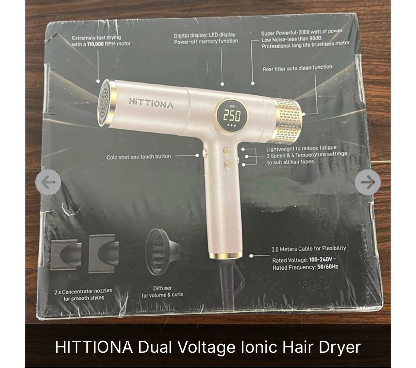 HITTIONA Dual Voltage Ionic Hair Dryer - photo 2