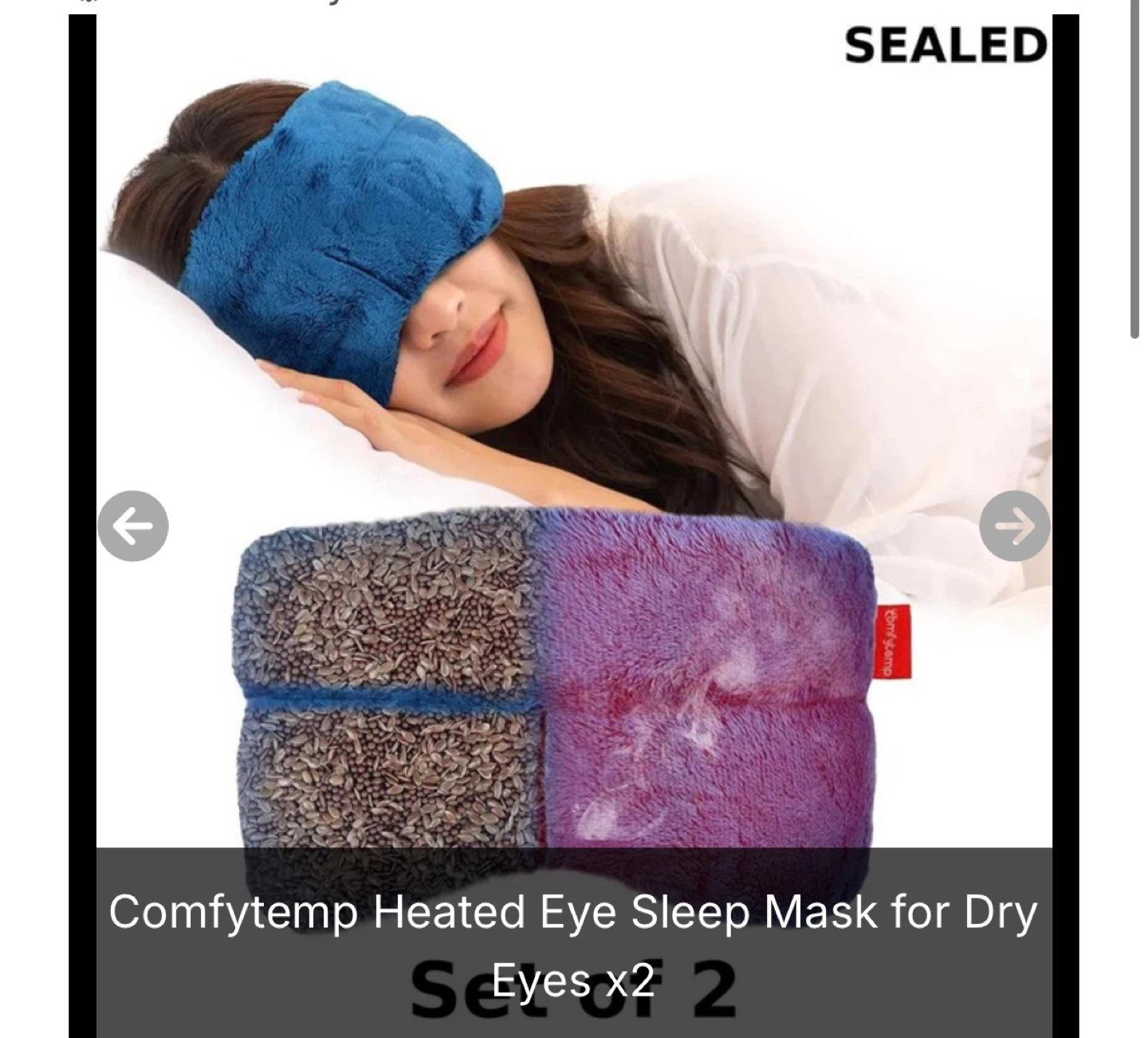 Comfytemp Heated Eye Sleep Mask for Dry Eyes x2