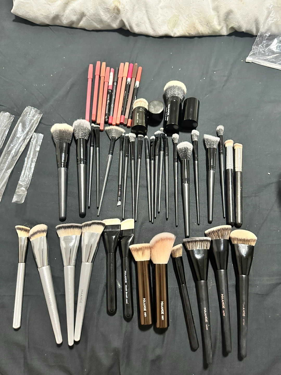 Assorted Makeup Brushes, Pencils, and Cosmetics Lot - photo 2