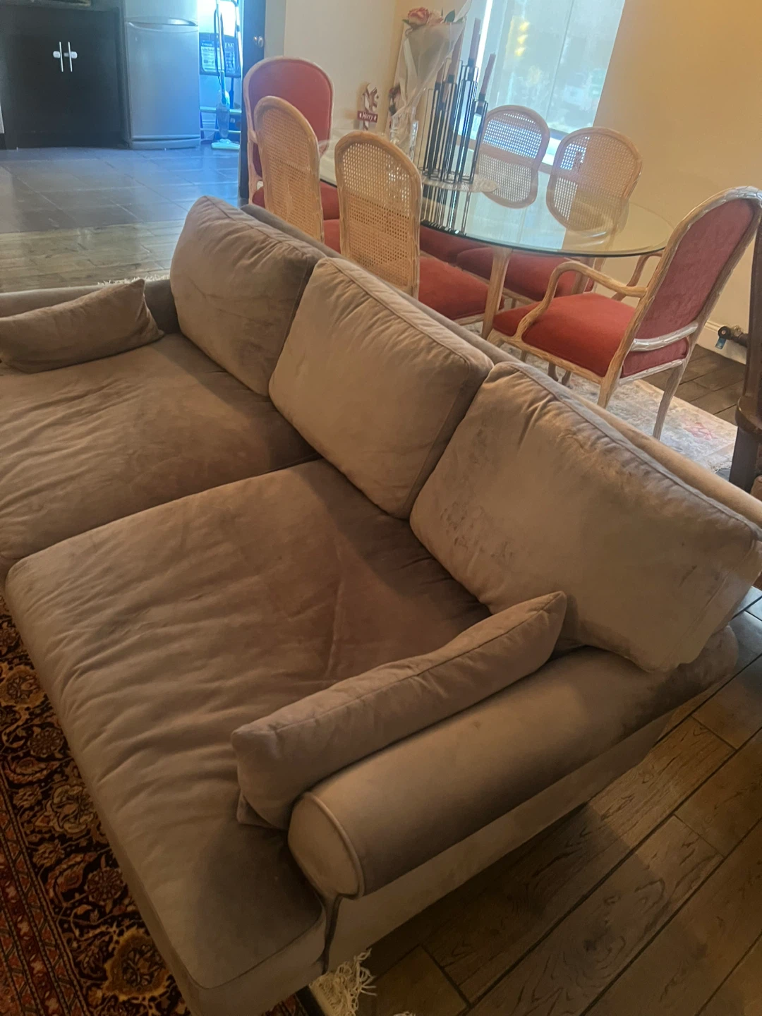 Gray Velvet Sofa - photo 3