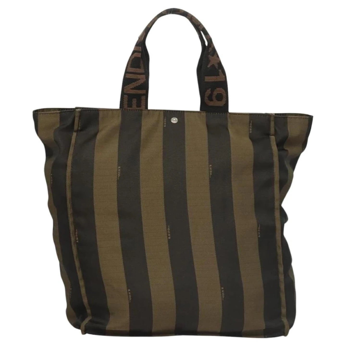 Fendi Striped Canvas Tote Bag with dust bag