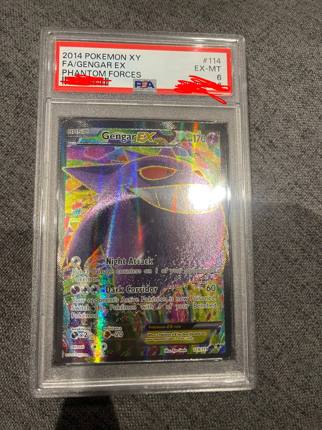2014 Pokemon XY Gengar EX Phantom Forces PSA 6