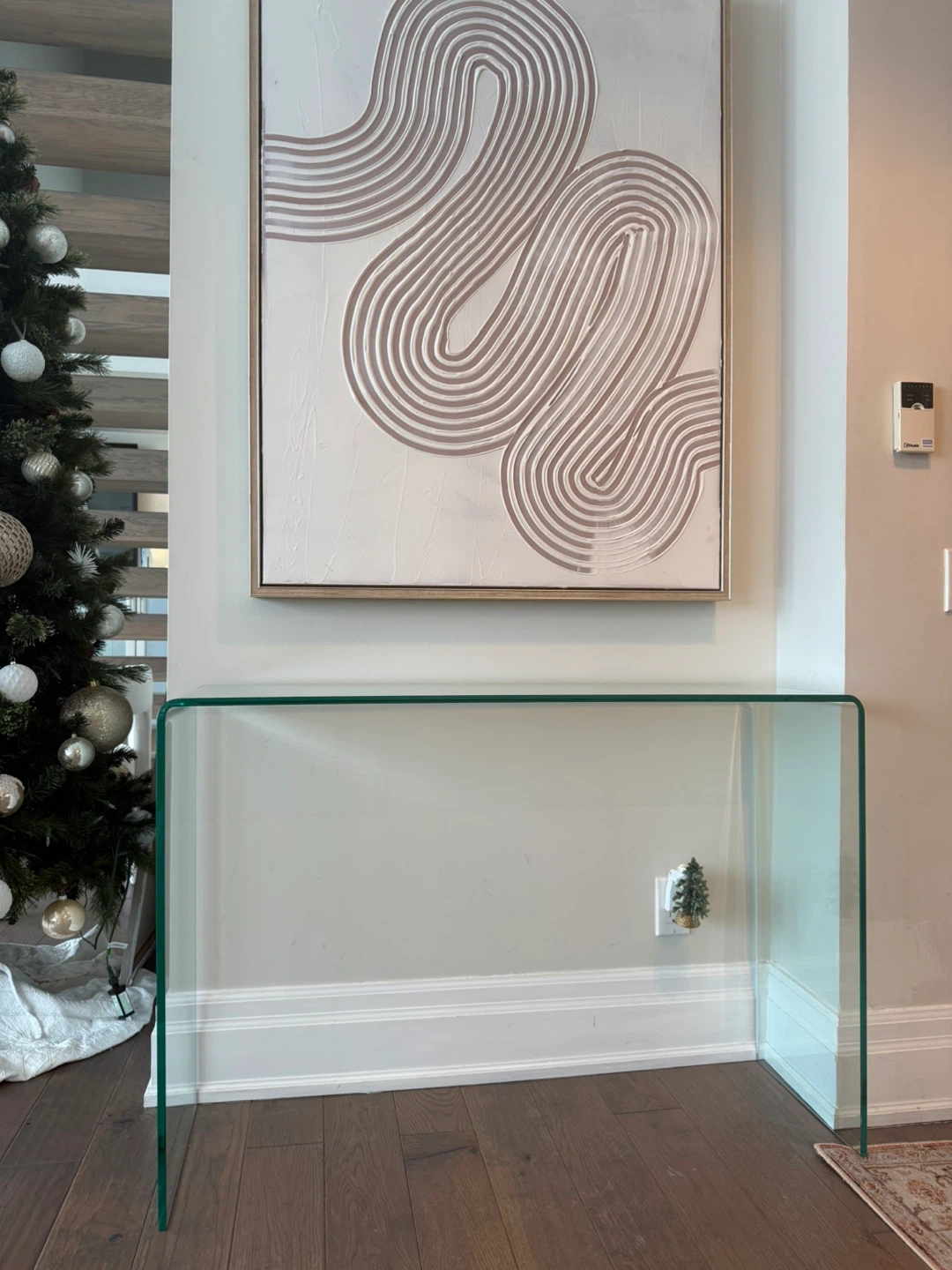 Clear, glass console table - like new