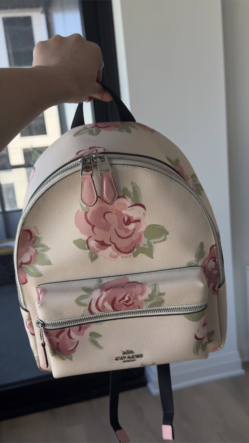 Coach Rose Print Backpack - photo 2