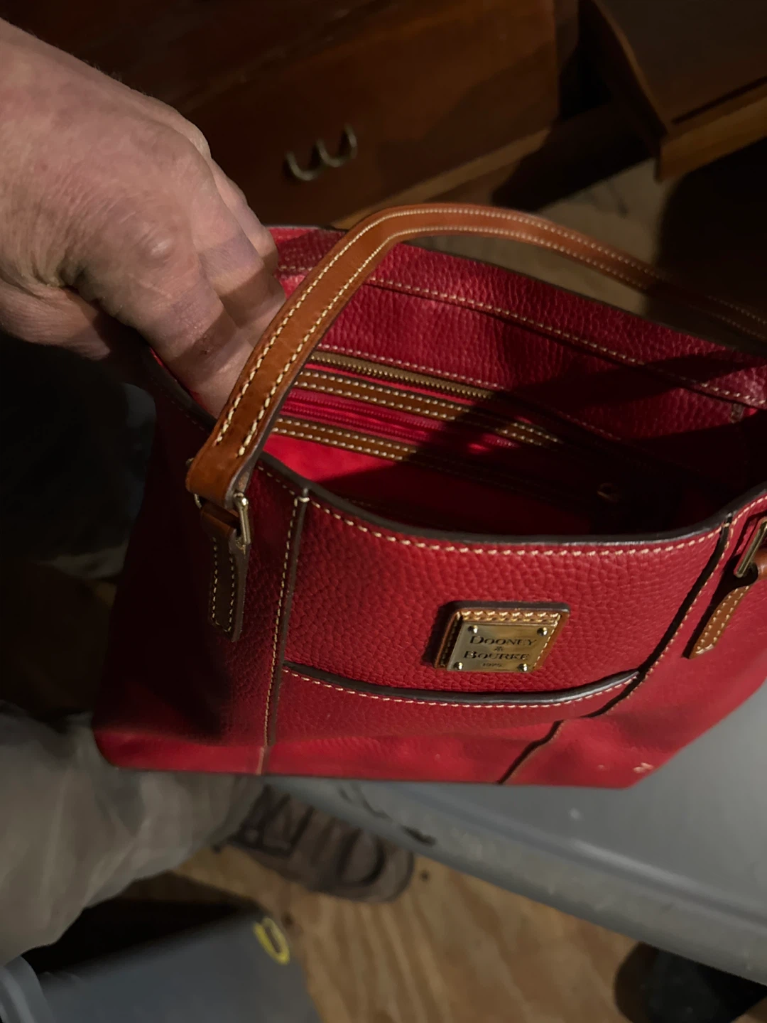 Dooney & Bourke Red Leather Satchel Handbag - photo 4