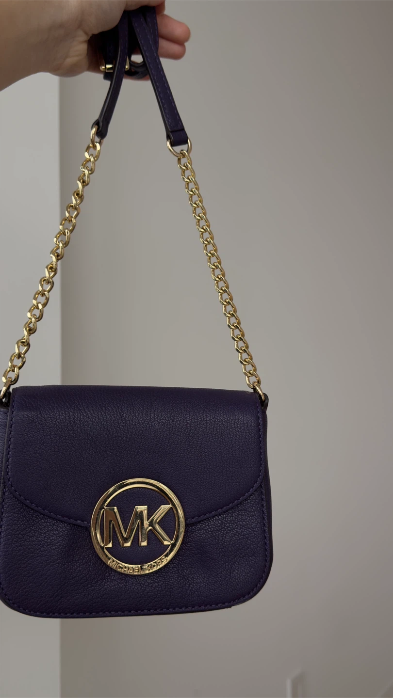 Michael Kors Purple Leather Chain Shoulder Bag