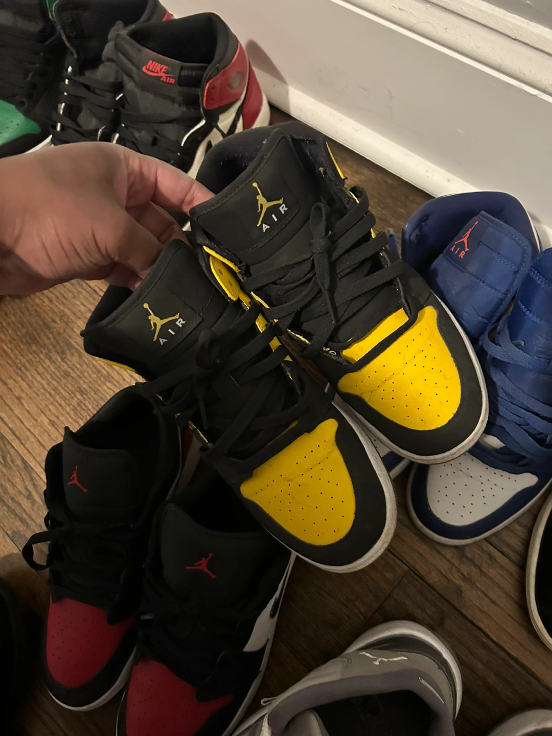 Air Jordan 1 Mid Yellow Black Sneakers - photo 2
