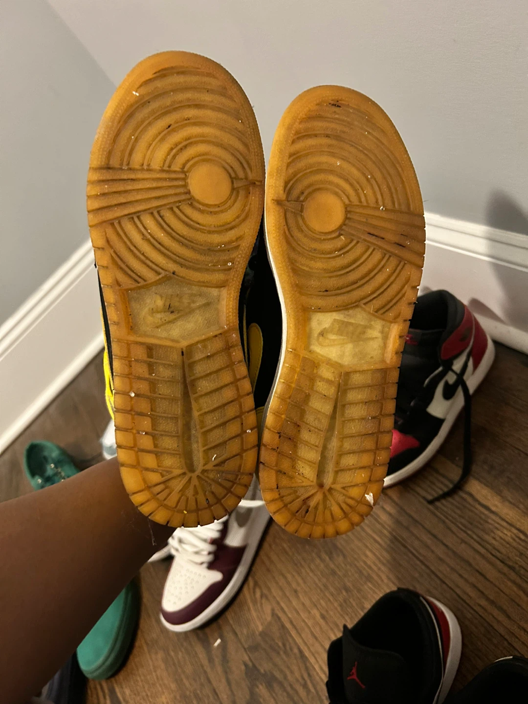 Air Jordan 1 Mid Yellow Black Sneakers - photo 5