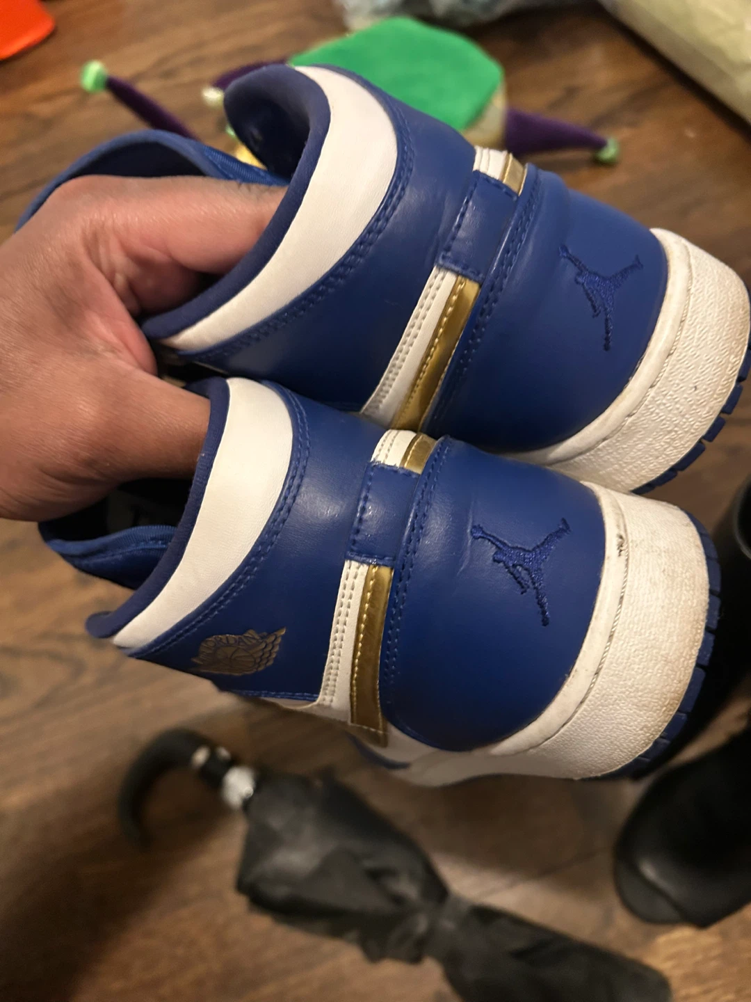 Nike Air Jordan 1 Retro High OG Blue White Gold Men's Size 7Y - photo 2
