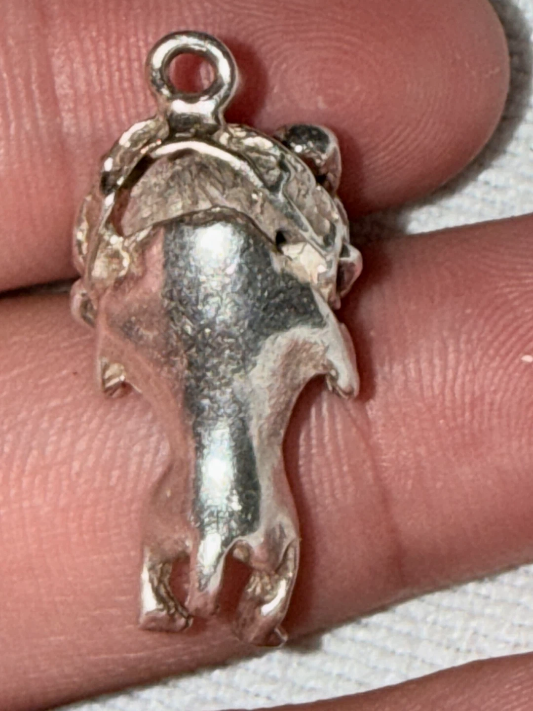 Sterling Silver Pug Dog Charm Pendant - photo 3