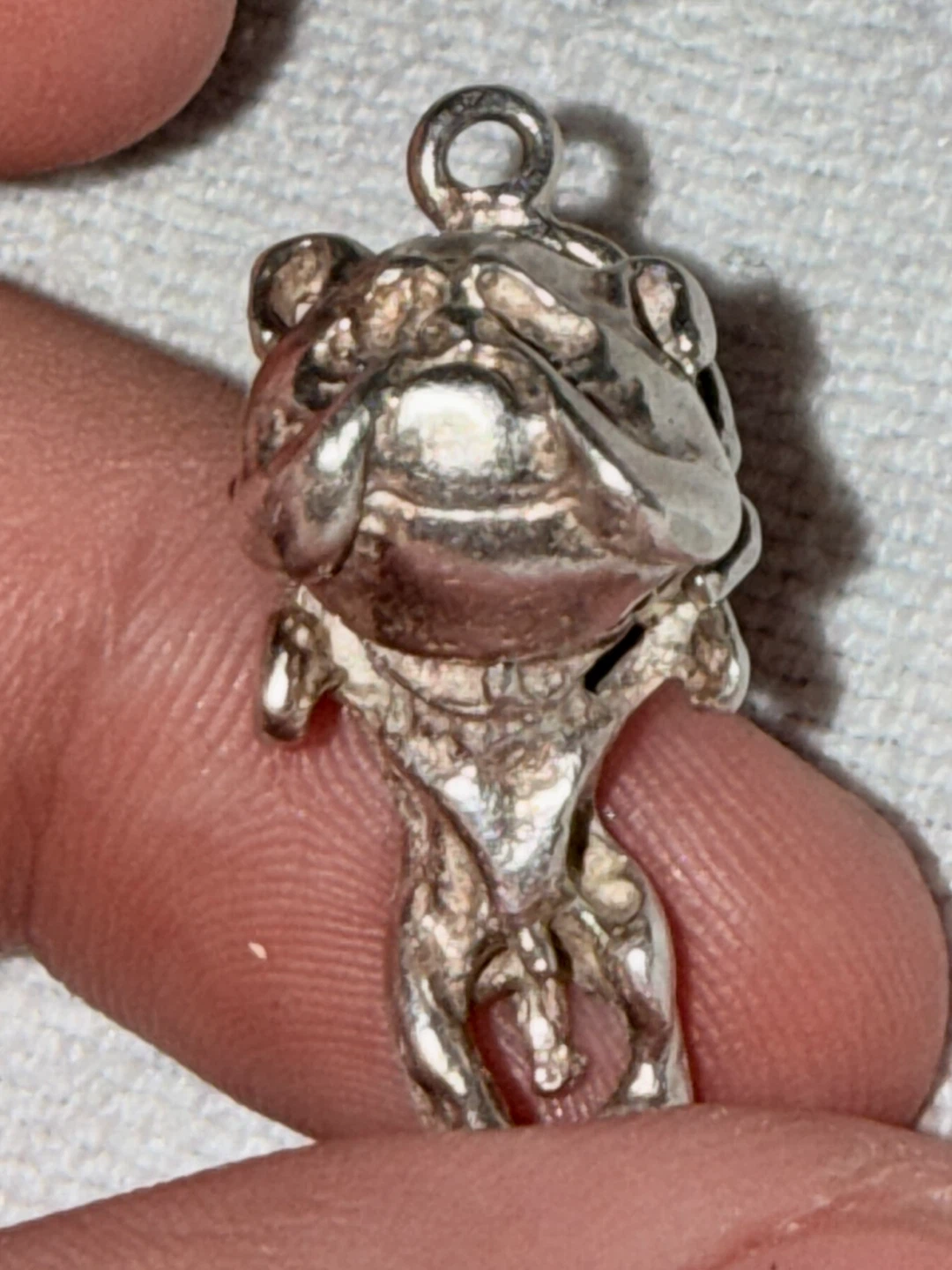 Sterling Silver Pug Dog Charm Pendant - photo 2