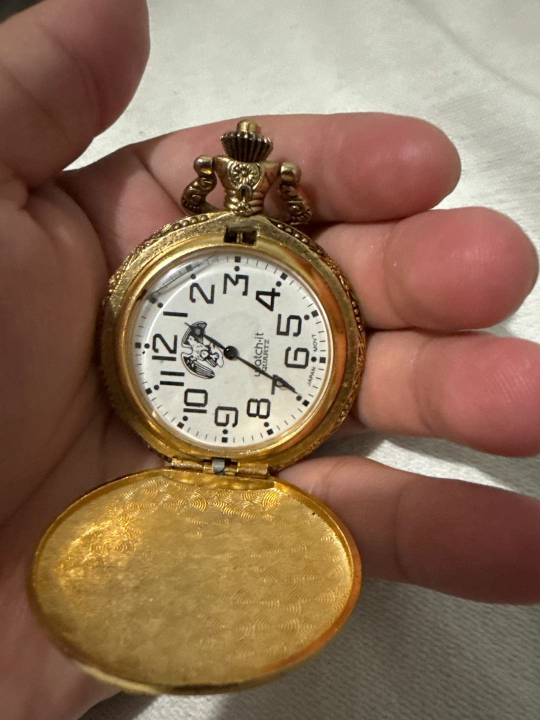 Gold Tone Eagle Pocket Watch - photo 3