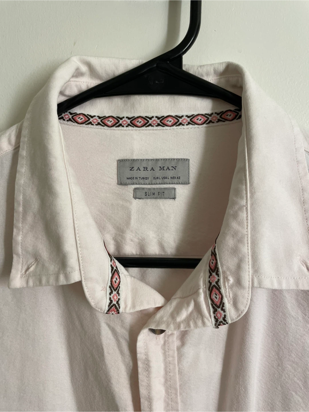 Zara Man Slim Fit Long Sleeve Shirt - Light Pink
