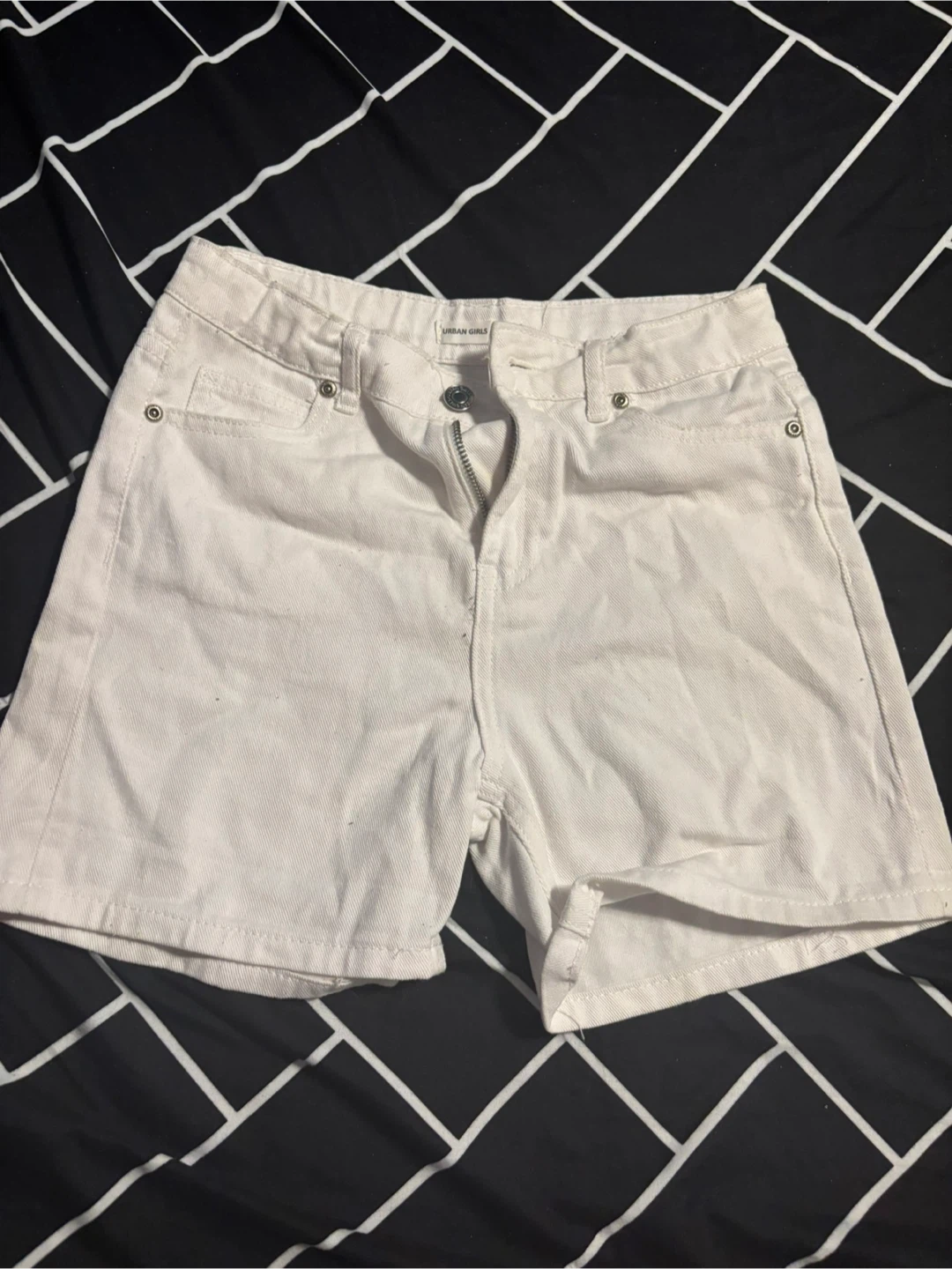 Urban Girls White Denim Shorts - Size 14