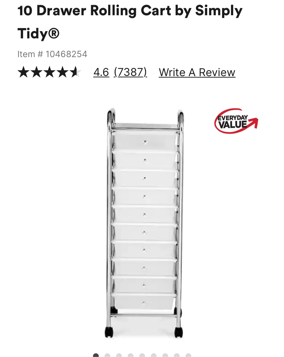 Simply Tidy 10 Drawer Rolling Cart