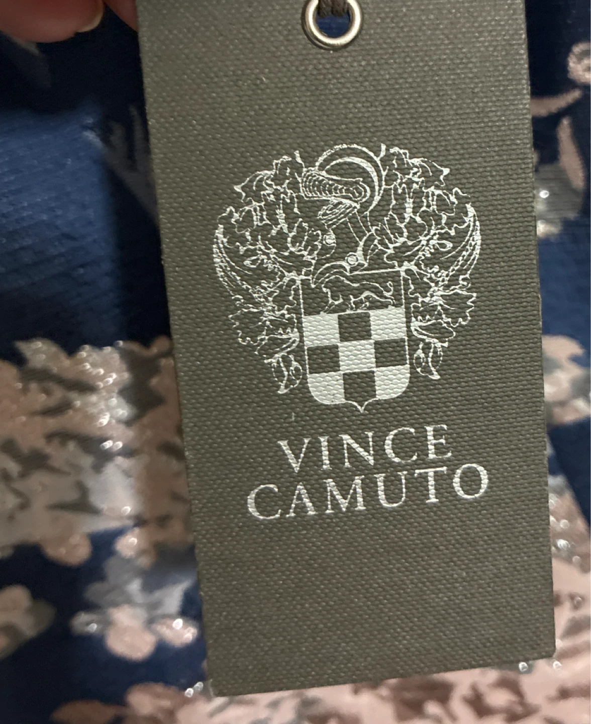 New Vince Camuto Metallic fit and flare Blue Floral Dress - photo 3