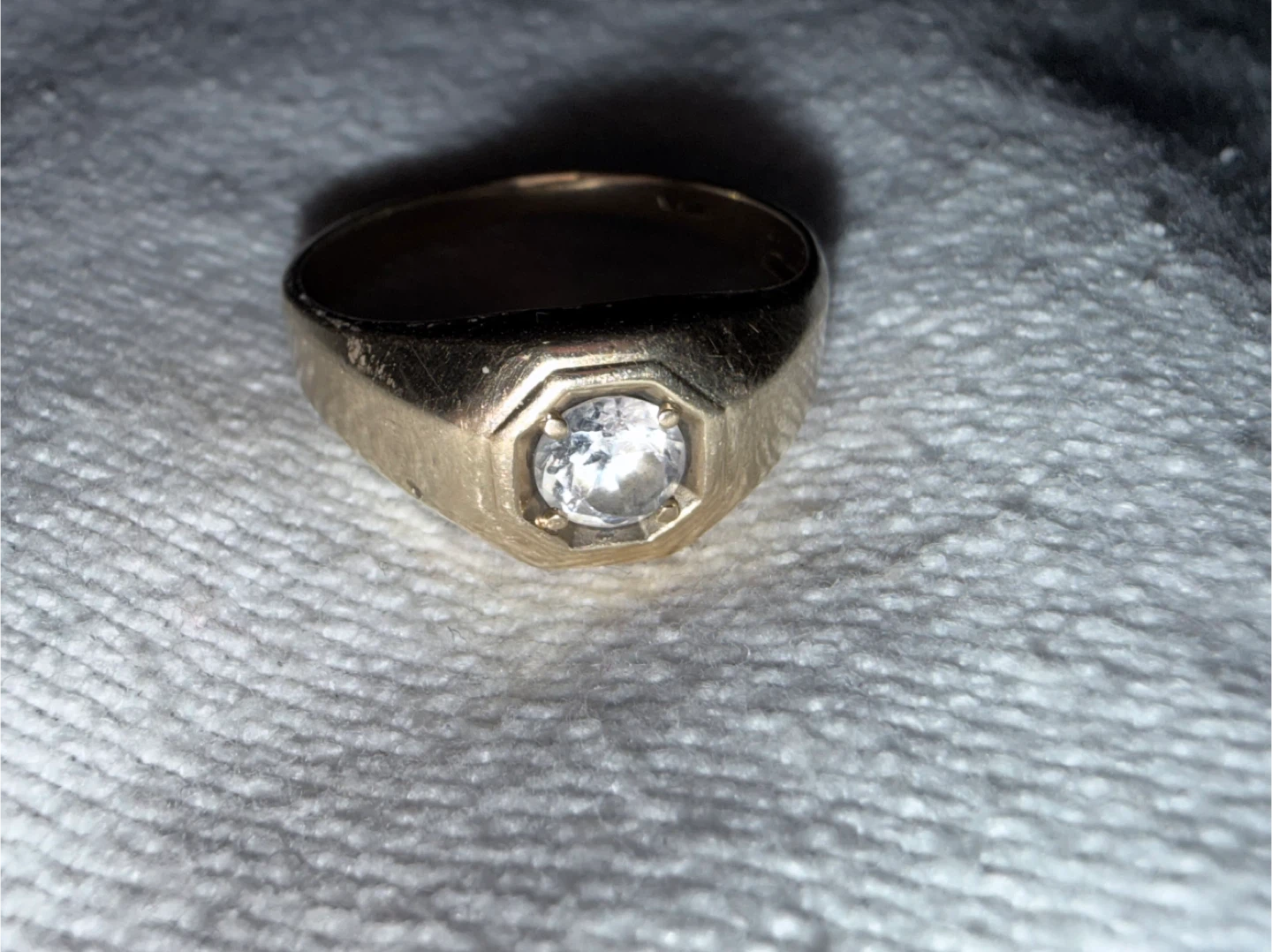 Gold Ring with Clear Stone