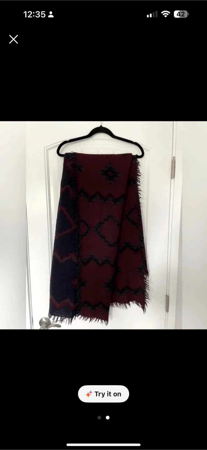 Aritzia Wilfred Diamond Mosaic Blanket Scarf - photo 2