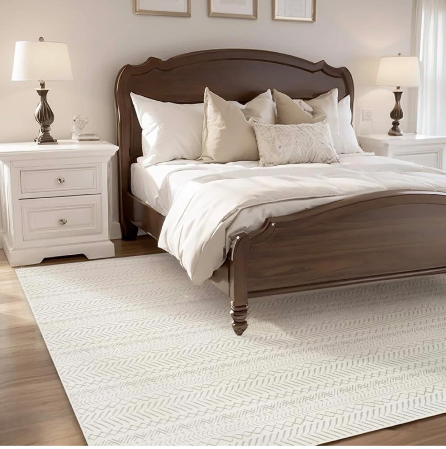 9x12 Feet White Geometric Area Rug - 3D Boho Design - photo 3