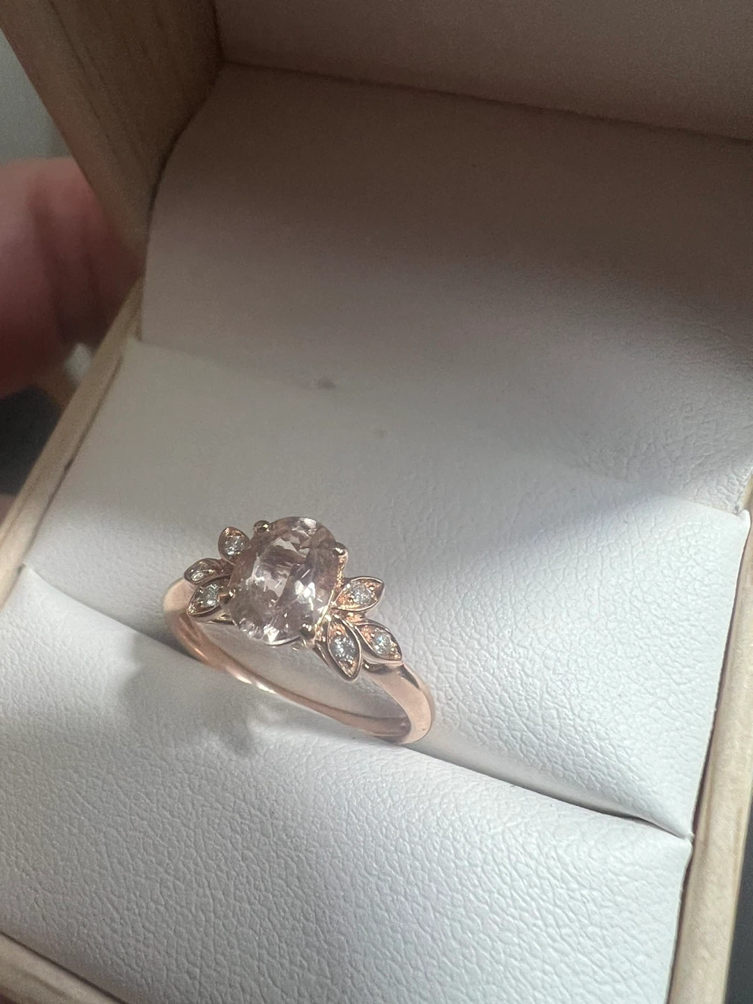 10 k morganite and diamonds ring - photo 2