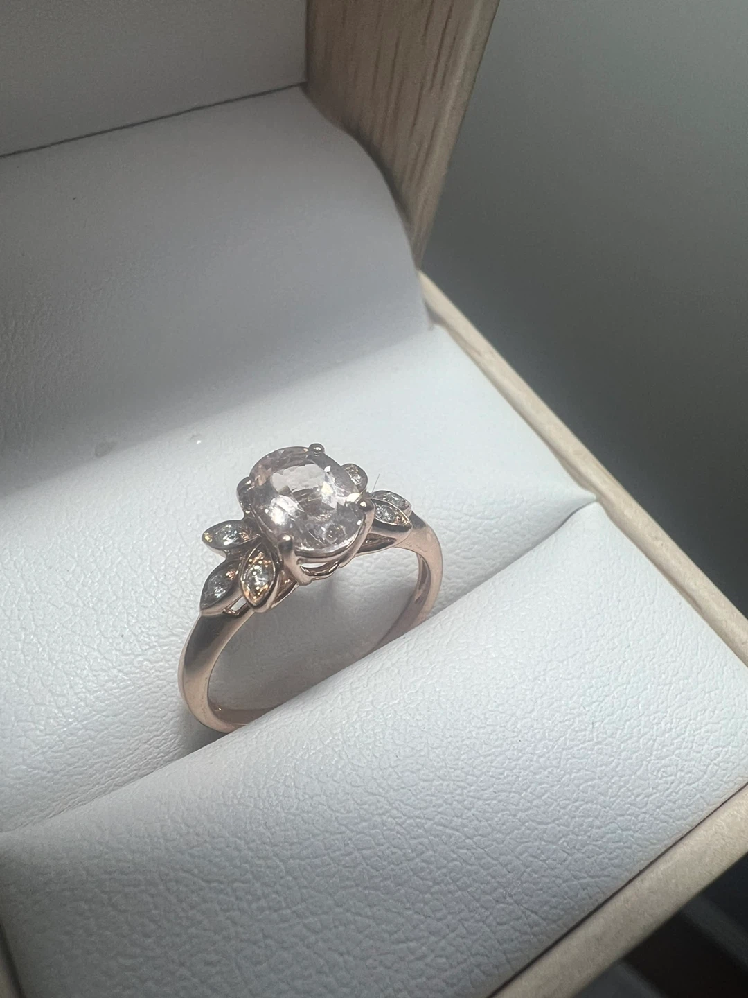 10 k morganite and diamonds ring - photo 3