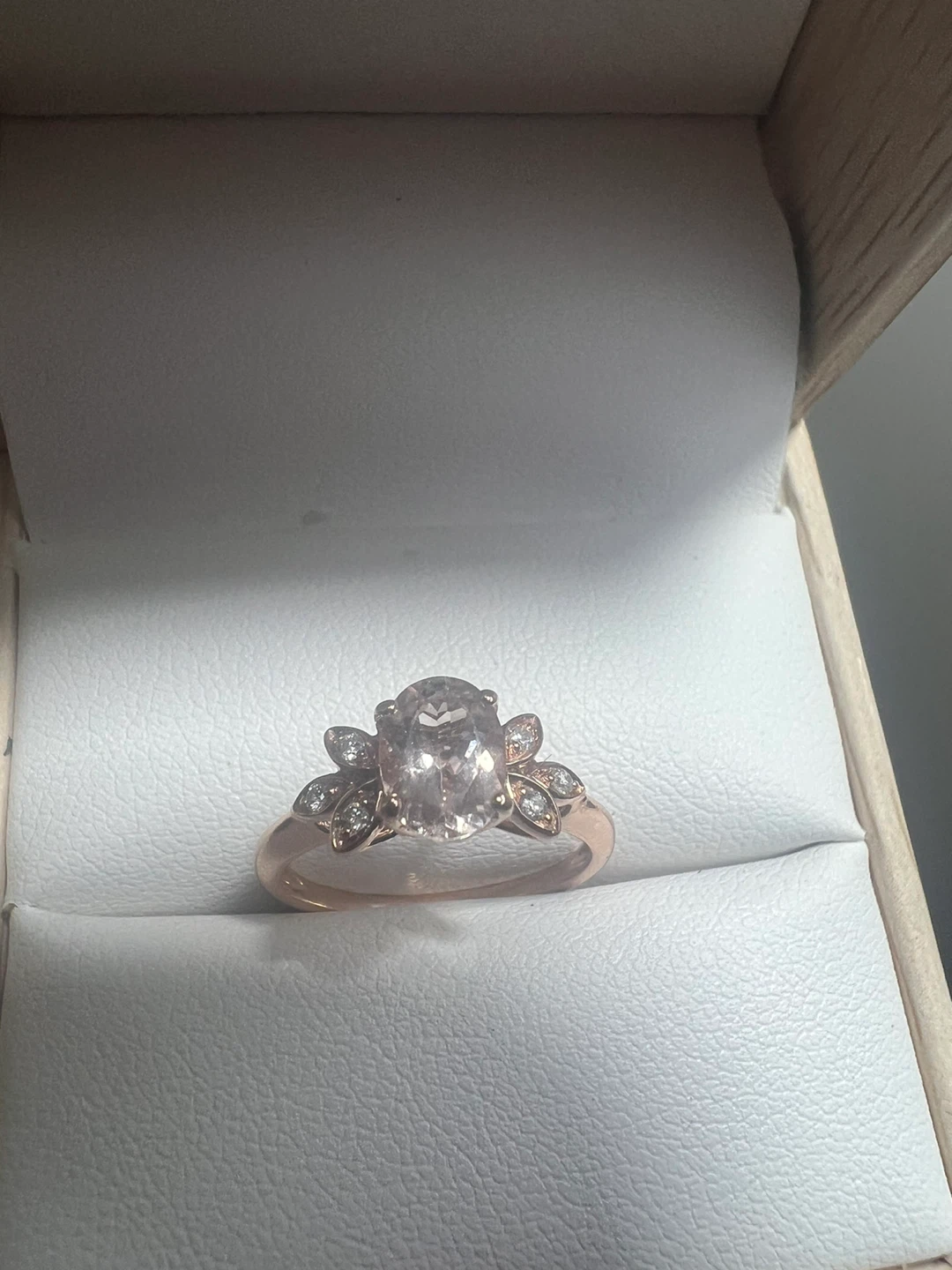 10 k morganite and diamonds ring - photo 4