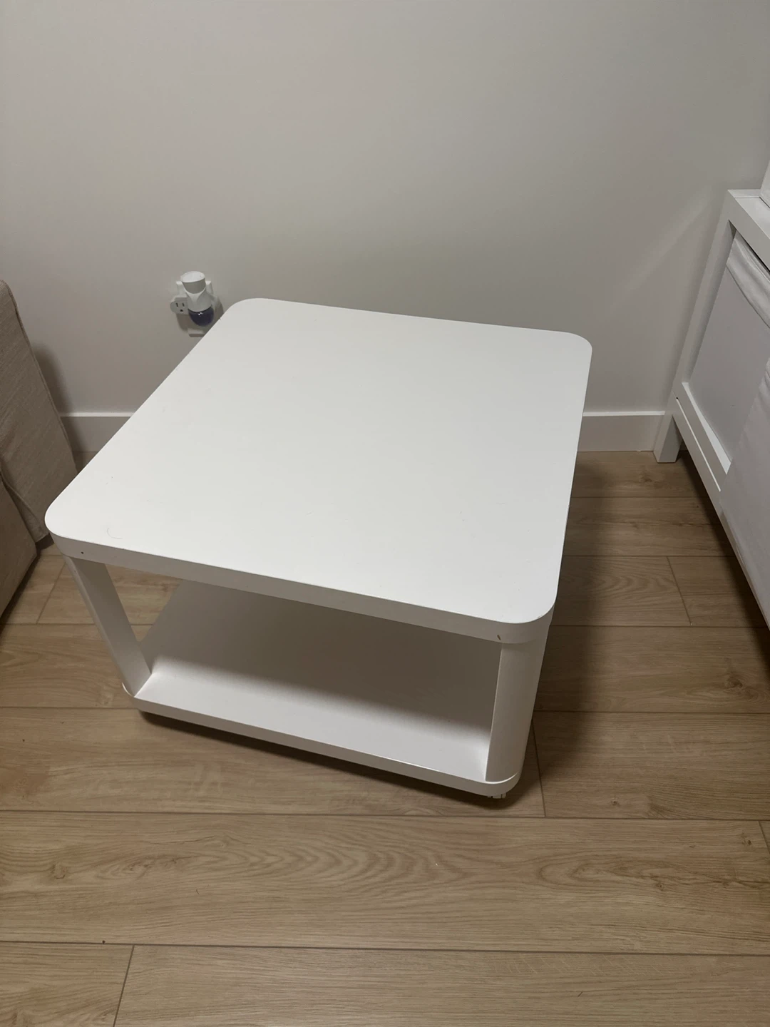 IKEA White Coffee Table with Shelf - photo 2