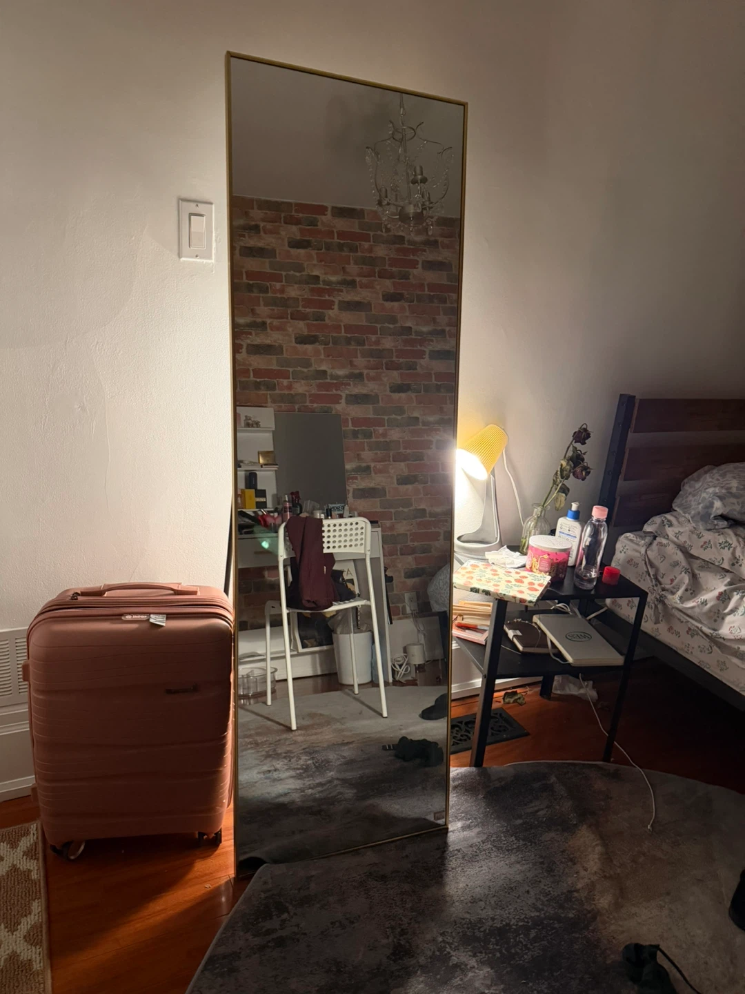 Tall Gold Framed Standing Mirror