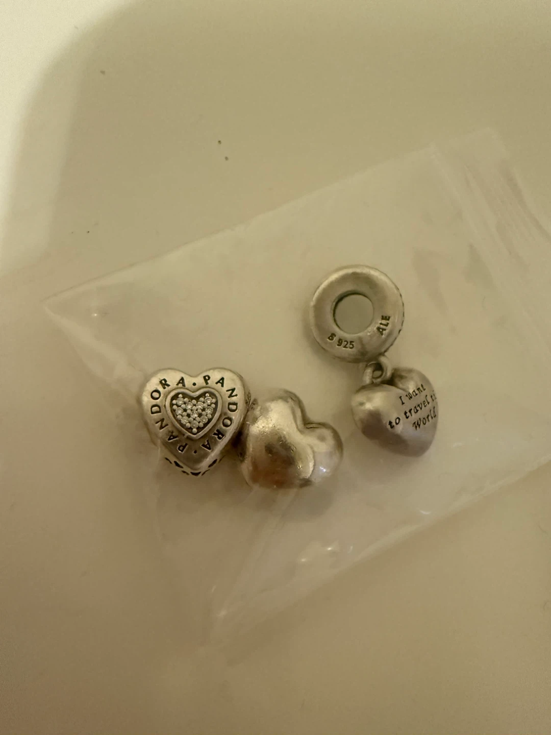 Pandora Sterling Silver Heart Charms $25 each