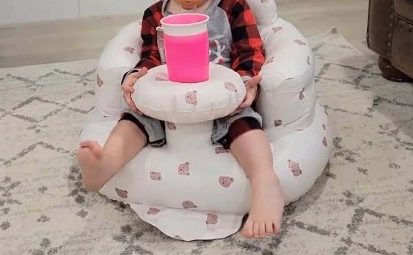 Inflatable Baby Seat with Bear Print