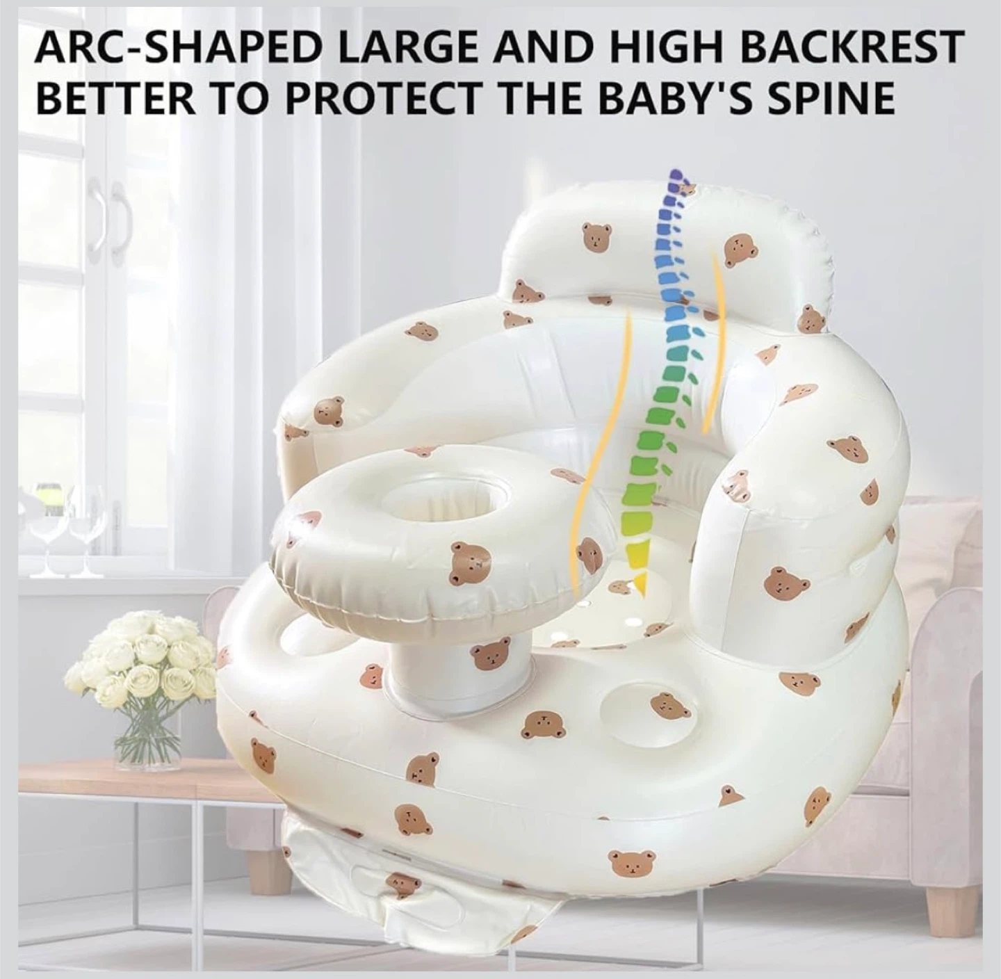Inflatable Baby Seat with Bear Print - photo 2