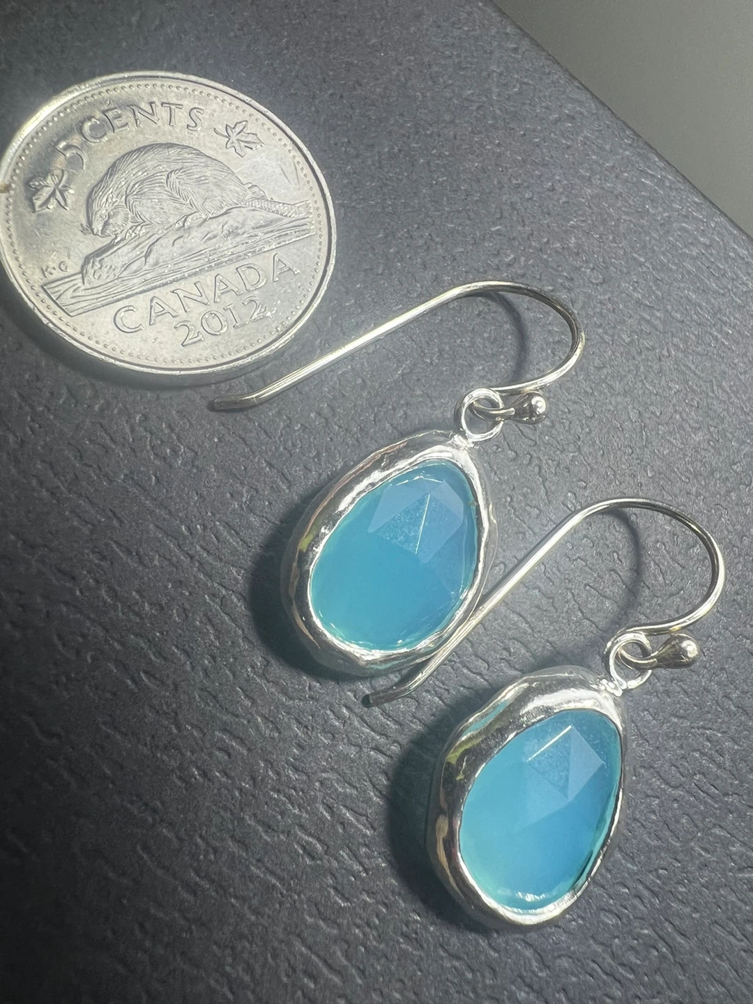 925 silver Blue Chalcedony Earrings - photo 2