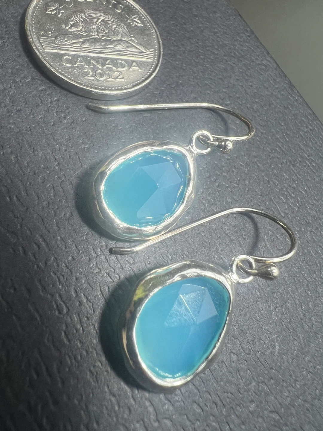 925 silver Blue Chalcedony Earrings