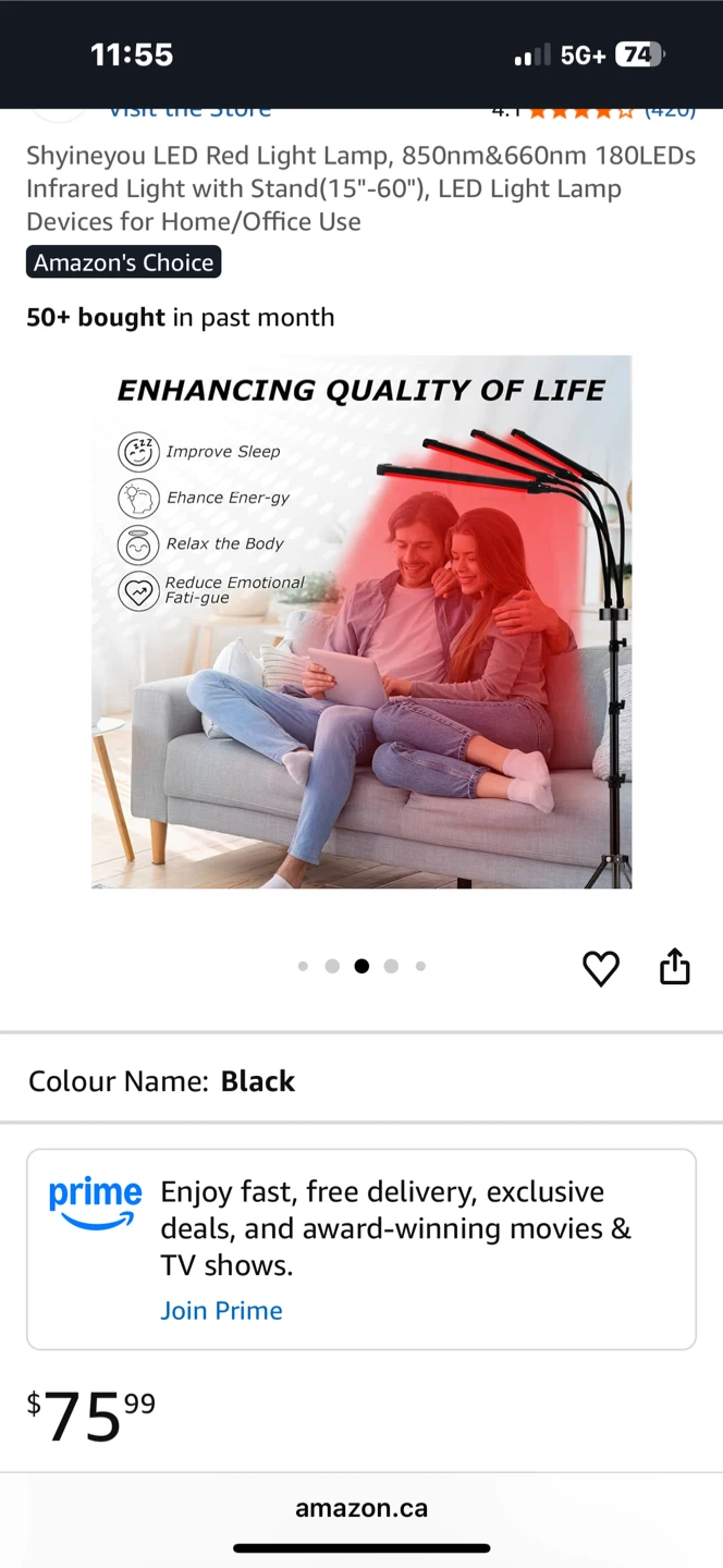 ShineyYOU LED Red Light Therapy Lamp with Stand - photo 2
