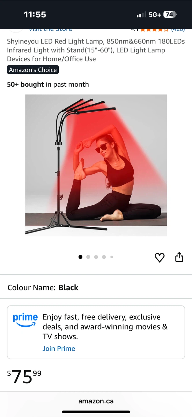 ShineyYOU LED Red Light Therapy Lamp with Stand